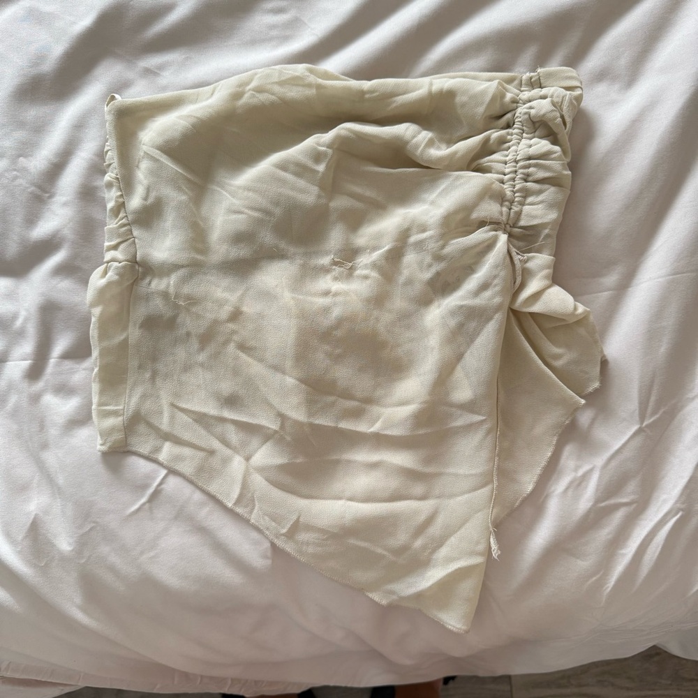 Stradivarius Tan Strapless Asymmetrical Tank Top